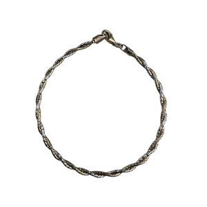 P. Lux Sterling Silver & Vermeil Twisted Bracelet 7" Shiny Disco Ball Style